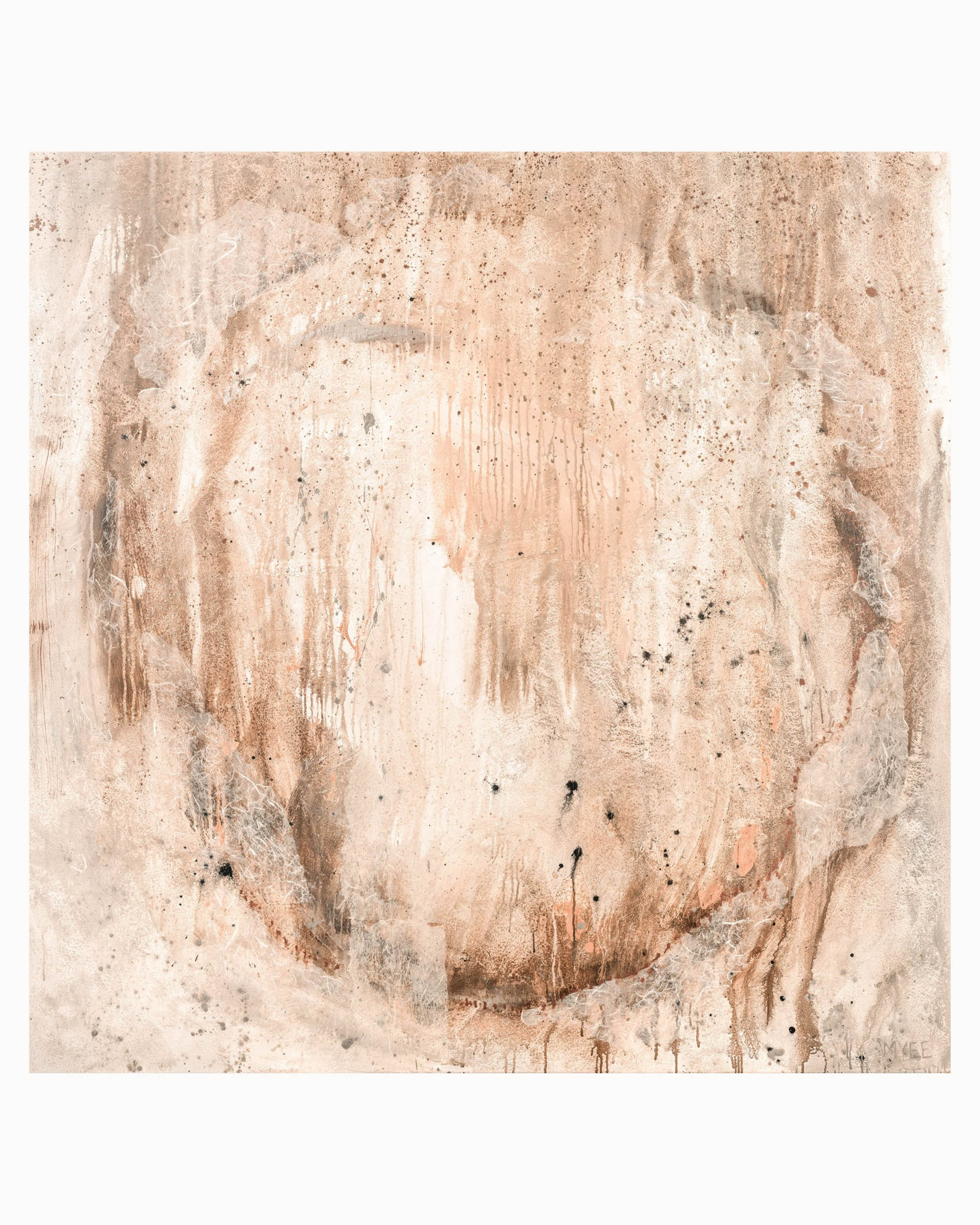 Portal of Light limited edition neutral abstract fine art print featuring soft cream and beige tones, layered textures, organic washes and a calming contemporary aesthetic.