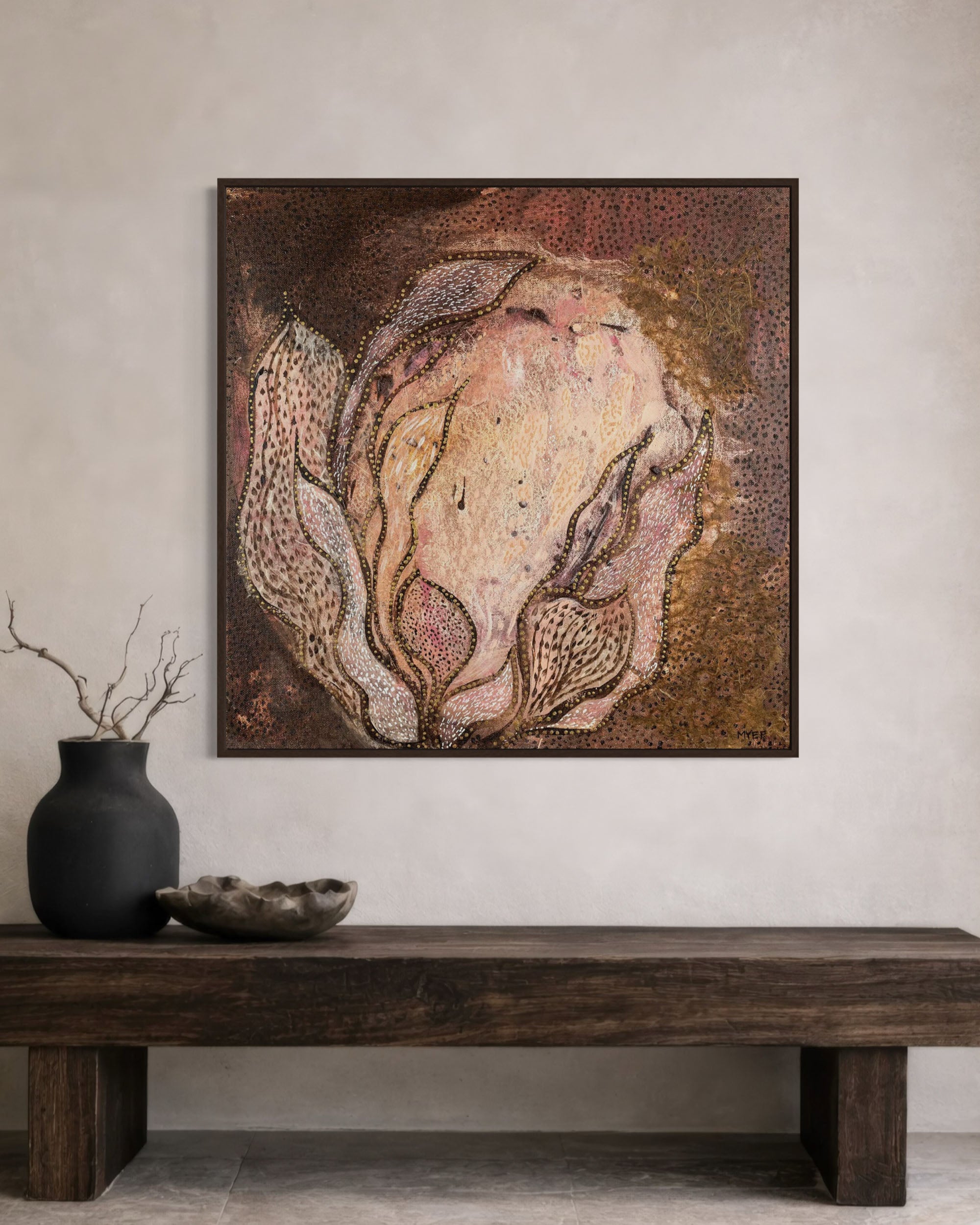 BLOOMS HEART CANVAS PRINT