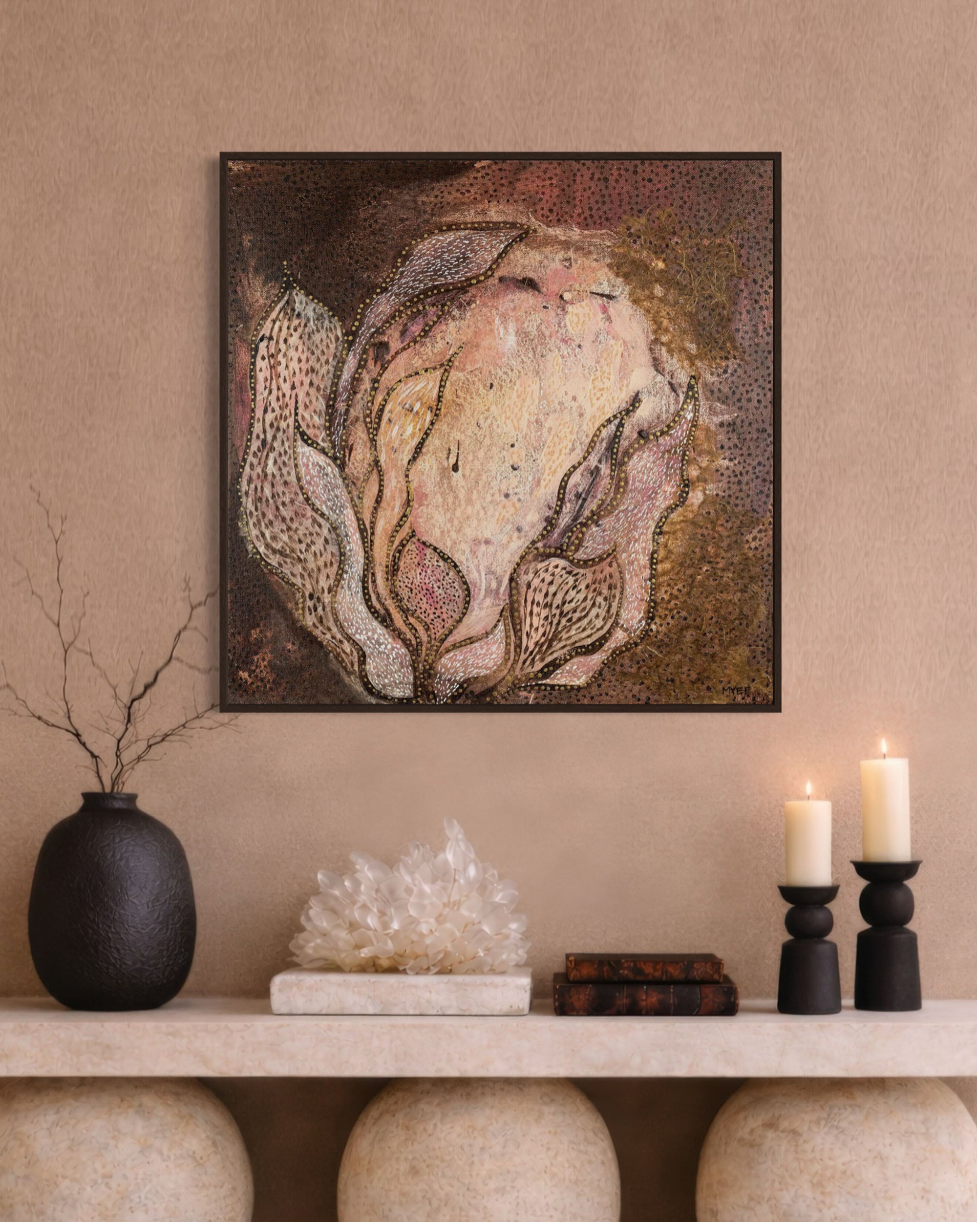 BLOOMS HEART CANVAS PRINT