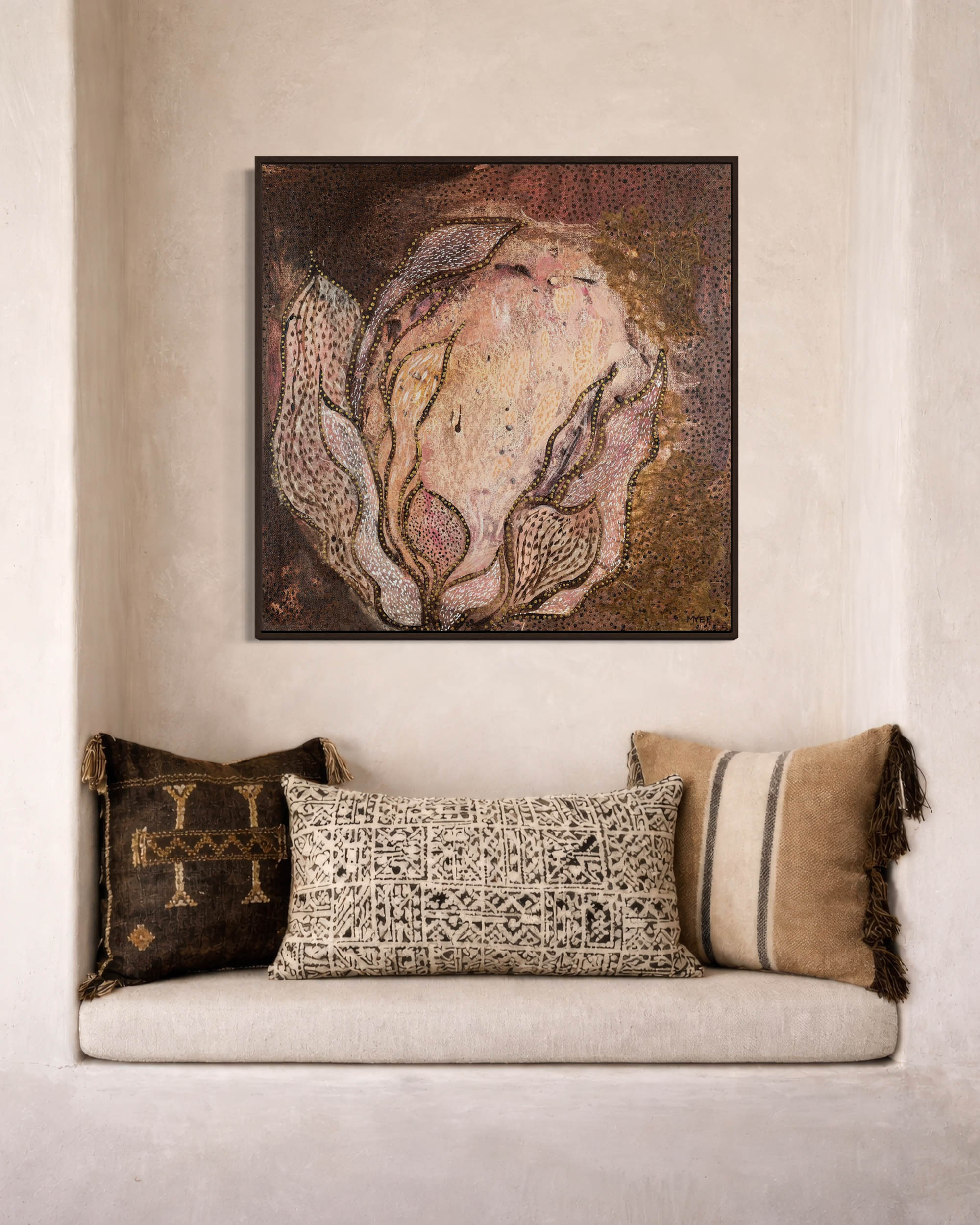 BLOOMS HEART CANVAS PRINT