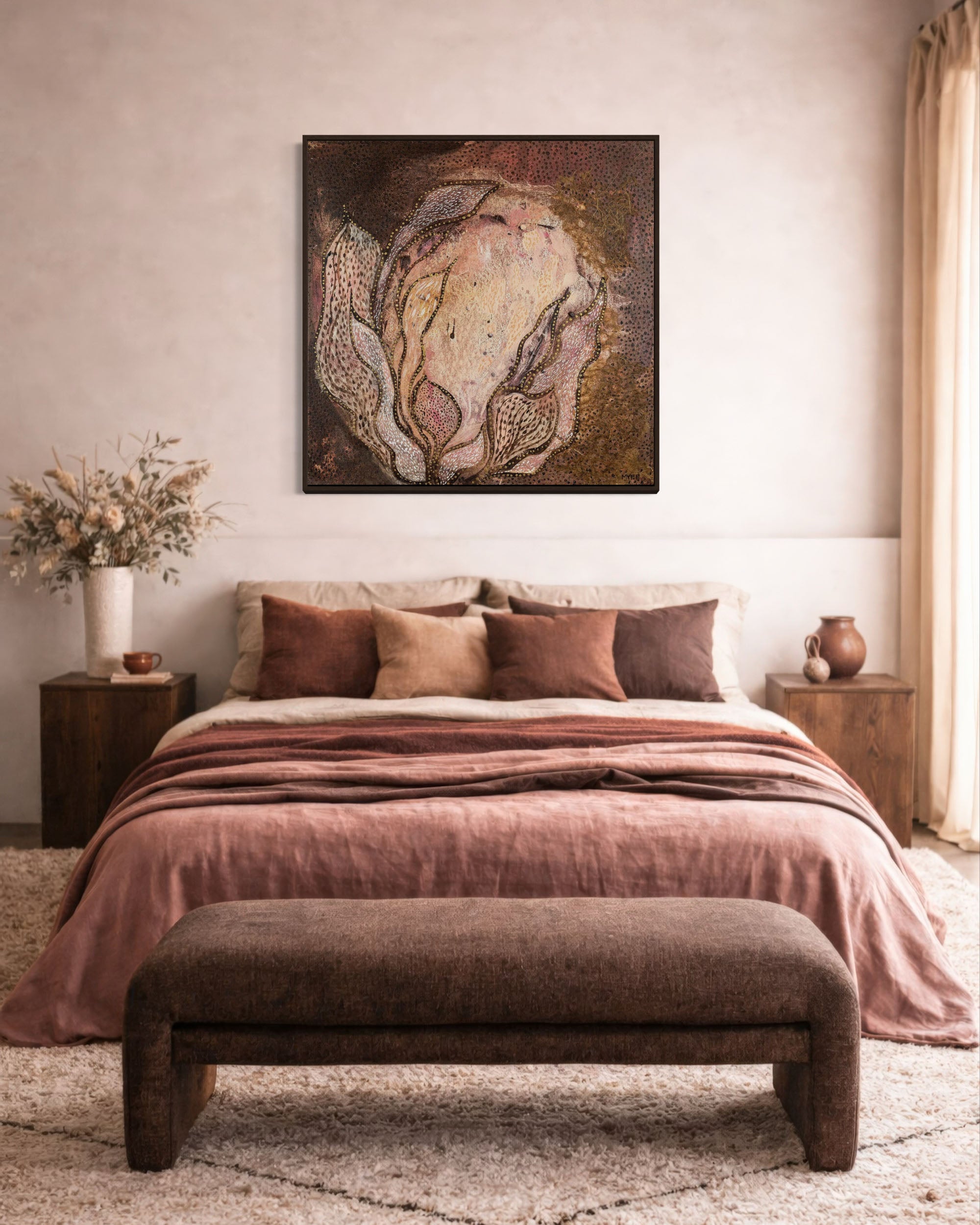 BLOOMS HEART CANVAS PRINT