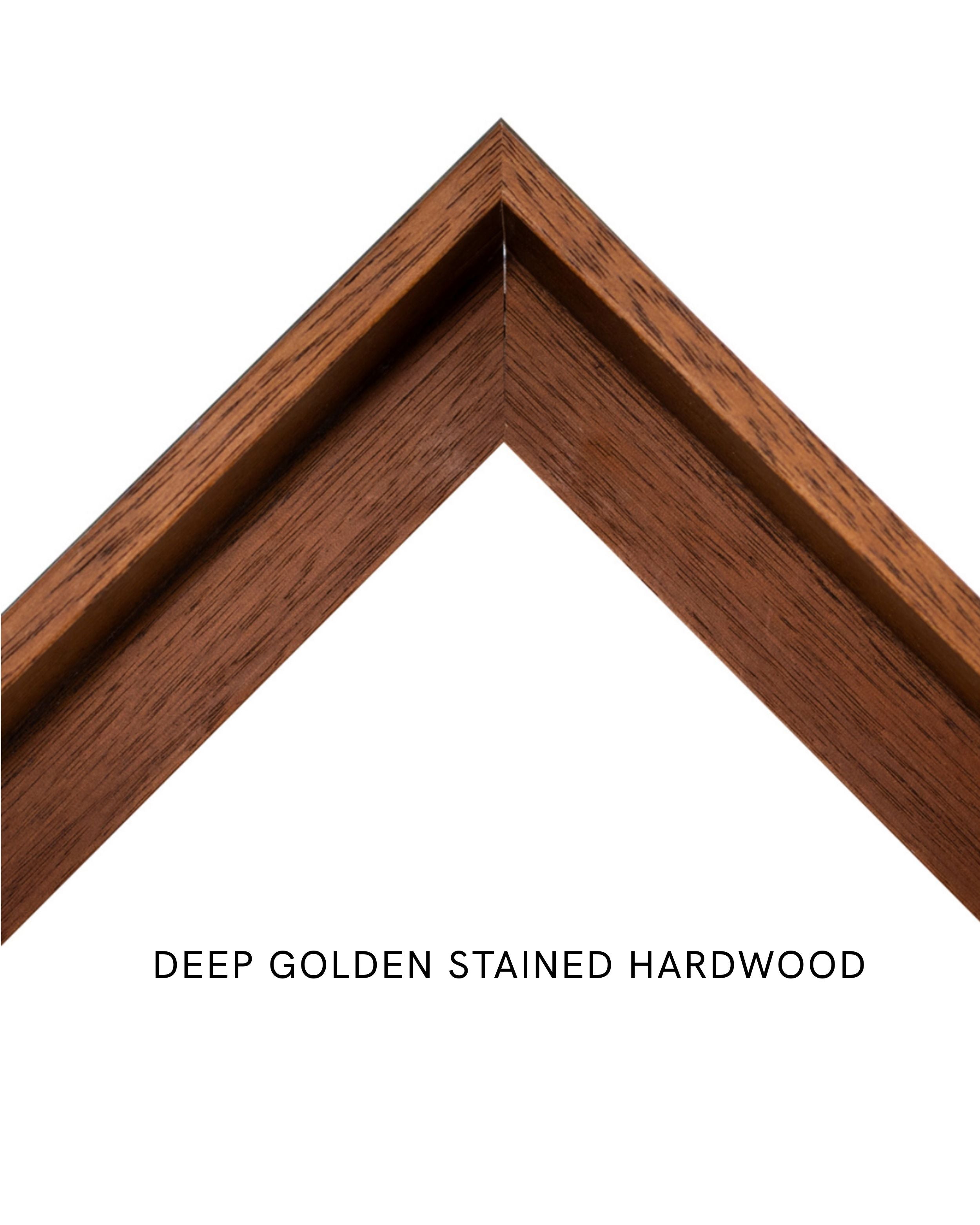 Framed Deep Golden Stained Hardwood